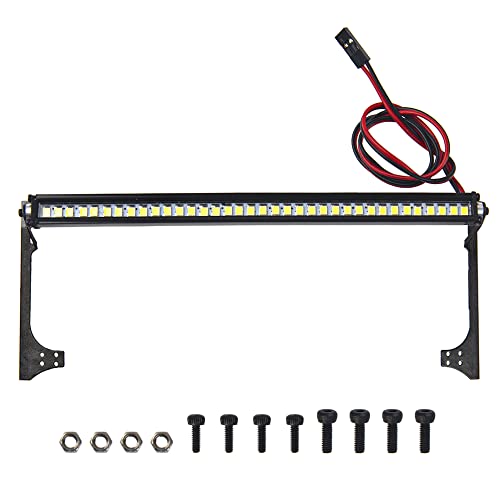 5.9" RC 36Led LED Light Bar Roof LED Lamp Body Shell Roof Light Compatible with Traxxas TRX-4 SCX10 90046 D90 SCX10 II CC01 Redcat Gen7 1/10 RC Crawler Car Truck (Wrangler Bracket) - style: Wrangler Bracket