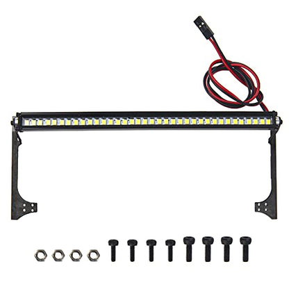 5.9" RC 36Led LED Light Bar Roof LED Lamp Body Shell Roof Light Compatible with Traxxas TRX-4 SCX10 90046 D90 SCX10 II CC01 Redcat Gen7 1/10 RC Crawler Car Truck (Wrangler Bracket) - style: Wrangler Bracket