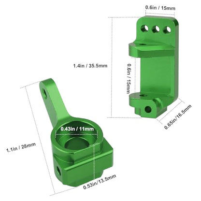 Hobbypark Aluminum Caster Blocks C-Hubs & Steering Blocks Knuckles for Traxxas 1/10 2WD Slash, Rustler, Stampede, Nitro Slash, Replace 3632 3736 (Green) - color: Green