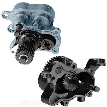 Aluminum Transmission Gearbox with Metal Internal Gears and Bearings Upgrades Part for 1/10 TRX4 TRX6 RC Crawler Car,2 Speed Transmission Gearbox,Titanium/Black - color: Titanium & Black - (Gearboxs)