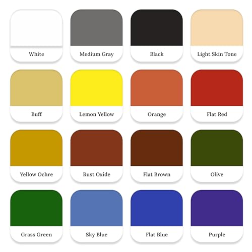 Micro-Mark Basic Color Model Water-based Acrylic Paint Set - Artist-Grade Pigment Colors for Miniatures, Models, Wargaming & Crafts, Fast-Drying | Made in the USA | 18 Bottles x 20 ml (0.68 fl.oz.)