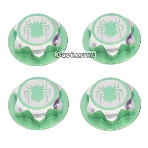 4PCS RC 17MM Hex Wheel Nut Dustproof Anti-Skid Mount Cap CNC Aluminum Compatible with 1/8 Buggy Off Road Monster Truck Car Traxxas X-Maxx Summit E-Revo HPI HSP Losi Kyosho Tamiya (Green) - color: Green