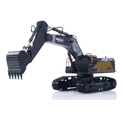US in Stock, HUINA 1592 1/14 RC Excavator | 680° Rotatable, RC Metal Construction Vehicle with Light & Sound, 2.4GHz 50M Remote, RTR RC Digger with Battery Charger