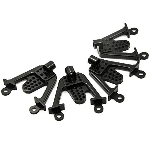 4PCS Aluminum Front & Rear Shock Tower Hoops, Black | Bracket Mount, Upgrade Parts, For Axial SCX10 1/10 Scale, Crawlers Truck Car - color: Black