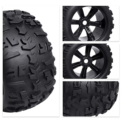 Preglued 17mm Hex RC Truck Tires and Wheels for 1/8 Scale Arrma Kraton Notorious 6s Traxxas Maxx Sledge E-Revo 2.0 Redcat Racing Kaiju HPI Savage Monster Truck Replacement