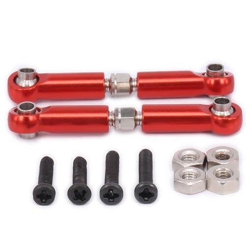 Replacement Part For 2PCS Front Upper Suspension Arm 44-55mm Tie Rod For Rc Hobby Model Car 1-12 12428 12423 Upgraded Parts Desert Buggy - (Color: Red) - color: Red