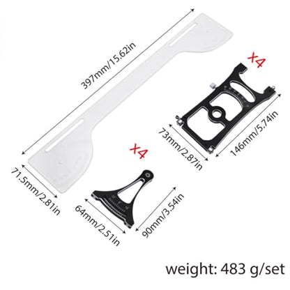 harayaa Off Road Chassis Setup System Set RC Car Aluminum Alloy Setup Gauge Tool Alignment Adjustment Ruler Multifunctional Camber Toe Slip Suitable, Without Wrench - color: Without Wrench