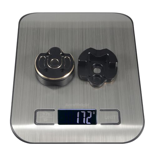 168g Brass Rear Axle CVD Weight Cover Upgrade for 1/10 SCX10 III | Fit SCX10 III Capra, AR45P, UTB10, Vanquish F9 CP44 1.9. Extra weight for crawling grip. Durable brass, easy to install - size: Portal Cover B