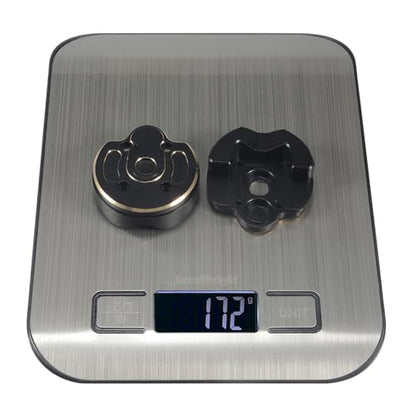 168g Brass Rear Axle CVD Weight Cover Upgrade for 1/10 SCX10 III | Fit SCX10 III Capra, AR45P, UTB10, Vanquish F9 CP44 1.9. Extra weight for crawling grip. Durable brass, easy to install - size: Portal Cover B