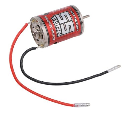RC Crawler Motor, High Torque Copper Winding 55T, 540 Brushed Motor Direct Soldering Leads 1/10 Scale for RC Enthusiasts Off-Road Adventures Rock Crawling and Vehicle Upgrade Projects