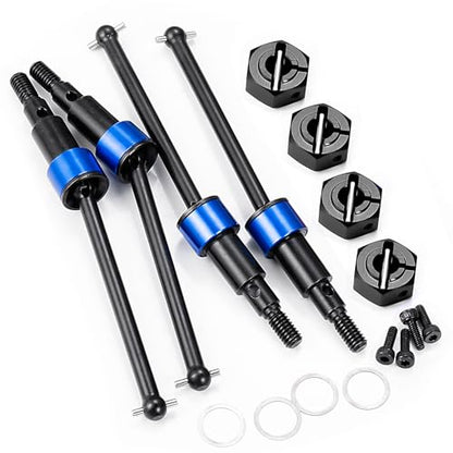 Steel Front Rear CVD Axles Drive Shafts for Arrma 1/18 Granite Grom | Mega 380 Brushed 4x4 Monster Truck RTR Black Aluminum Wheel Hex - color: Black