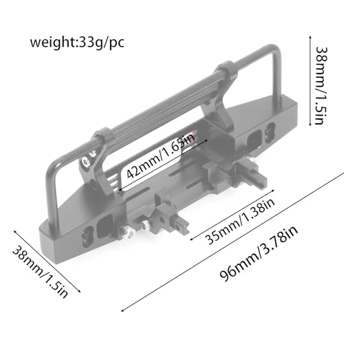 Metal Front Rear Bumper RC Upgraded Parts for TRAXXAS 1/18 TRX4M Crawler RC Climbing Car (Front + Rear Bumper)