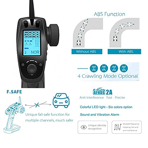 HOBBYMATE Flysky FS GT5 RC Transmitter with FS BS6 Gyro Receiver, 2.4Ghz 6 Channels RC Car Radio Transmitter and Receiver [F.Safe Out of Control Protect, ABS Setting, AFHDS 2A]