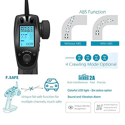 HOBBYMATE Flysky FS GT5 RC Transmitter with FS BS6 Gyro Receiver, 2.4Ghz 6 Channels RC Car Radio Transmitter and Receiver [F.Safe Out of Control Protect, ABS Setting, AFHDS 2A]