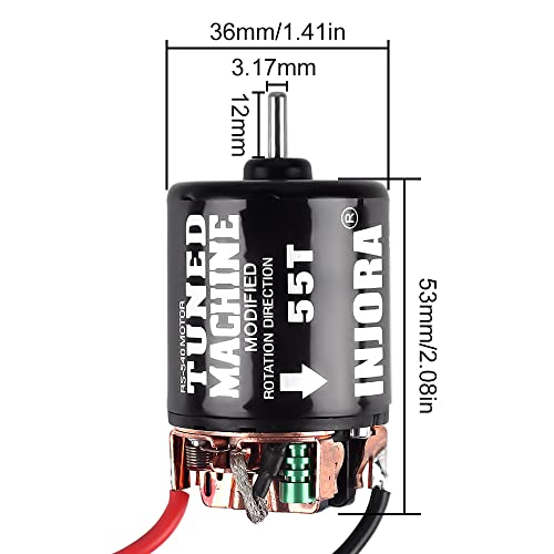 INJORA 540 Brushed Motor 35T Waterproof Motor for 1/10 RC Cralwer（55T） - size: 55T
