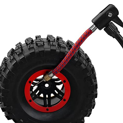 2.2" Rubber Tires Inflatable OD135mm & 12mm Hex Hub Plastic Beadlock Wheel Rims Compatible with Axial SCX10 Tamiya CC01 TF2 Traxxas 1/10 RC Monster Truck Crawler (Red) - color: Red
