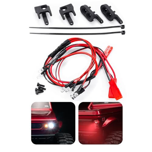 LSG RC LED Light Headlight Taillights for 1/18 RC Crawler Redcat Ascent | Front Rear White Red Lights Set RC Car Upgrades Parts
