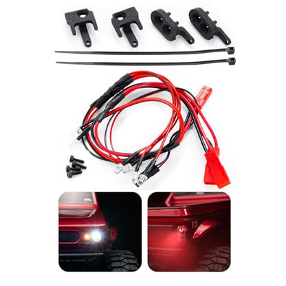 LSG RC LED Light Headlight Taillights for 1/18 RC Crawler Redcat Ascent | Front Rear White Red Lights Set RC Car Upgrades Parts
