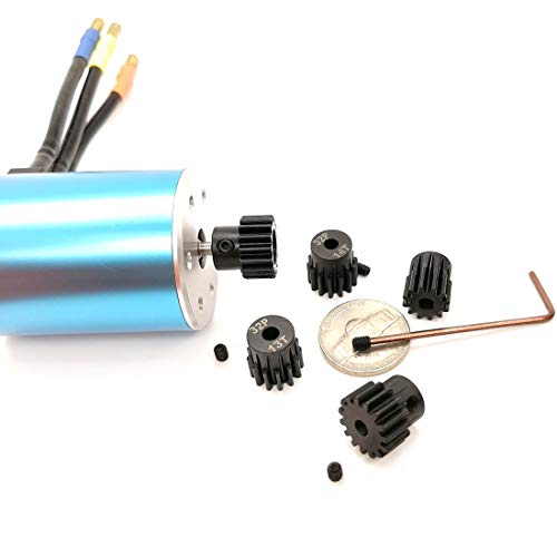 32P Hardened Pinion Gear Set 1/8 inch Hole 12T 13T 14T 15T 16T with Hex Key (Compatible with 0.8 Metric Pitch) - style: 12T 13T 14T 15T 16T