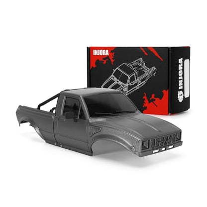 INJORA IR60-24 Body for SCX24 C10 Bronco Wrangler Base Camp 4Runner (Grey) - color: Grey