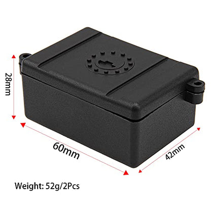 2Pcs ShareGoo RC Receiver Waterproof Box,RC ESC Receiver Dustproof Box Protector Case Compatible with Traxxas TRX-4 SCX10 90027 SCX10 90046 D90 1/10 RC Crawler,Black
