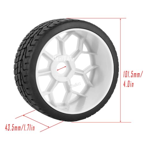 RC Wheels Tires for 1/8 Typhon 6S BLX,1/7 Infraction 6S BLX,Limitless,RC Highway Tires Wheels Soft Tires Truck Tire Highway Tires,White - color: White - (Rc Wheels Tires)