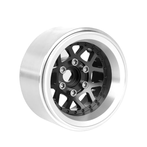 4PCS 1.9" Beadlock Wheel Rims Offset-10mm Aluminum Alloy Metal Wheel Hub for 1/10 RC Rock Crawler Car for Axial SCX10 TRX4 TRX6 D90 D110 Upgrade Accessories(Y-Shaped Black) - color: Y-shaped Black