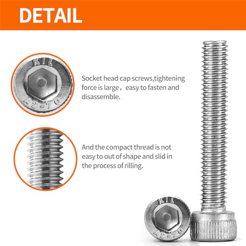 M5 x 40mm 45mm 50mm 55mm 60mm Hex Socket Head Cap Screws Bolts 304 Stainless Steel Allen Hex Drive Metric Machine, Fully Threaded, Assortment Kit 30PCS - size: M5 x 40/45/50/55/60mm (30PCS)