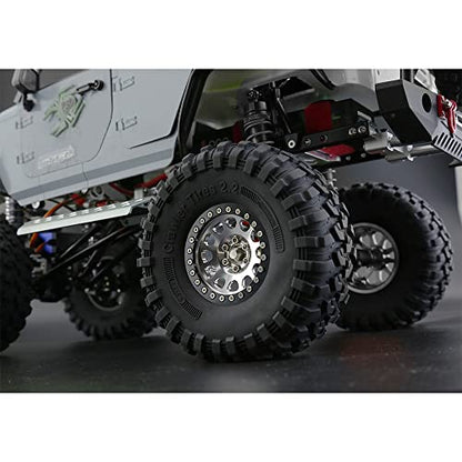 2.2 RC Crawler Tires With Foam Inserts OD 130mm Rubber Grappler Mud Terrain Tyres For 1/10 Crawler Car SCX10 90047 D90 TF2 AX10 D90 Tamiya CC01 Traxxas TRX4 2.2" Beadlock Wheels Rims 4PCS