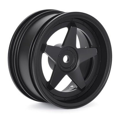 4pcs RC 1/10 Aluminum On Road Wheel Rims Hex 12mm Adjustable Offset for 1:10 RC On Road Drift Touring Street Car (Black) - color: Black