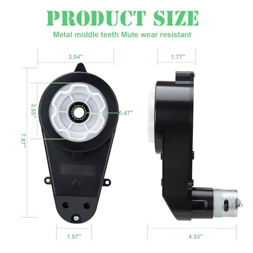 2 Pcs 24V Electric Powered Wheels Upgrade Motor Gearbox 24v RS555 High Speed Drive Engine Gearbox Motor Upgrade for Jeep Ride On