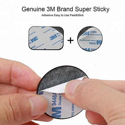 Replacement Metal Plates Set for Magnetic Car Phone Holders, Wall & Air Vent Mounts, Cases, Magnets. Kit of 8 Black Round Iron Discs Without Holes. 3M Adhesive Backing. Matte Steel Sheets 8 Pack - color: Round / 8 Pack