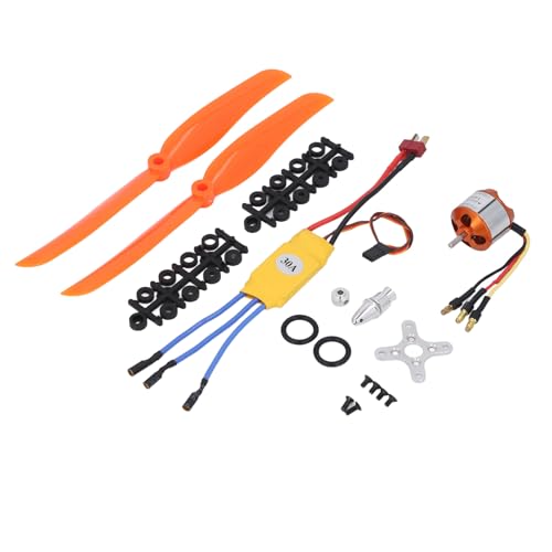 1400kv Brushless Motor with 30A ESC, 8060 Propeller and Screw Set for RC Airplane, Quadcopter