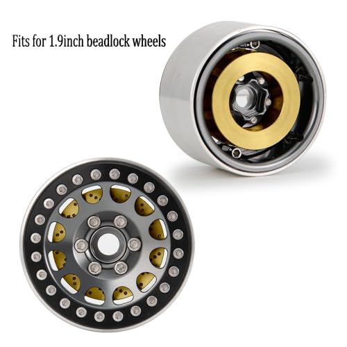 RCLions 4pcs Brass RC Wheel Weight Block 56g Counterweight Upgrade Parts for 1.9" 2.2" Beadlock Wheels