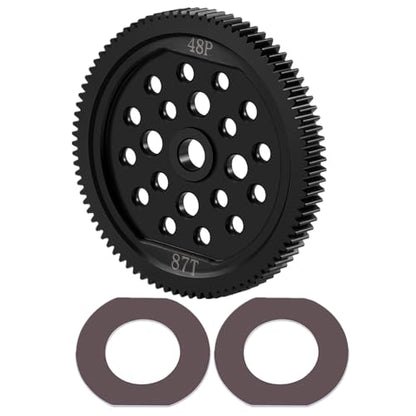 Steel 48P 87T Spur Gear for ECX 2WD Ruckus Axe Brutus Circuit AMP | MT AMP DB AMP Crush K&N Torment Horizon 1/10 RC Car Upgrades Part - size: 87T