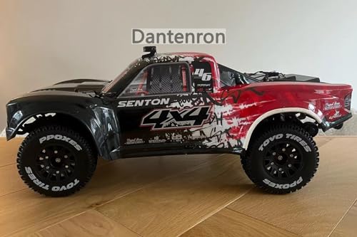 1/10 1/8 Truck Wheels and Tires 12mm 14mm 17mm Hex OD 4.41" RC Short Course Tires for 1:8 1:10 Off Road Truck Car Traxxas Slash 2WD 4×4 Rc4wd Arrma Senton Axial Losi Redcat 4PCS (Green) - color: Green