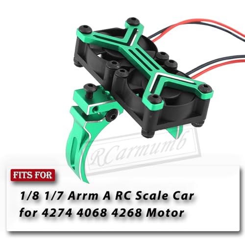 Motor Cooling Fan Upgrades Part for 1/8 1/7 Arrm a RC Car,Brushed Brushless 20000 RPM High Speed 30mm Cooling Fan Heatsink with 40-42mm Adjustable Mount for 4274 4068 4268 Motor,Green - style: green(2w RPM)