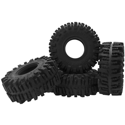 4Pcs Vgoohobby RC 1.9 Crawler Tires 4.64 Inch OD Rubber Tires 118 * 45mm Compatible with Traxxas TRX4 TRX6 Axial SCX10 Redcat Gen7 RC4WD 1/10 RC Crawler 1.9" Beadlock Wheel Rims