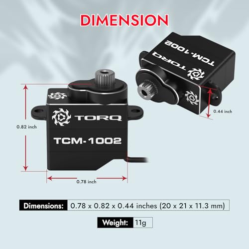 Helidirect TORQ 9g Mini-Z-Car Micro Programmable RC Servo - High Speed Titanium Gear Micro Digital Coreless Servo with Aluminium Case for 1/28 Scale RC Drift Car, Racing Cars Upgrade Parts (TCM-1002)