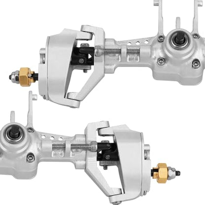 Aluminum Alloy Complete Front Rear Portal Axles with Steel Gears for 1/18 RC Crawler TRX4M Stock Upgrade Parts (Silver) - color: Silver
