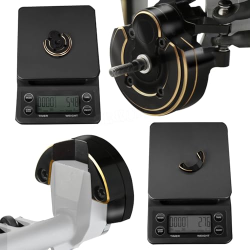 Brass Portal Covers Weights/Axle Diff Cover/Inner Portal Covers Front Steering Knuckles Upgrades Part for SCX10 III,Rc Upgrades Part Hops Up for SCX10 III,Replace AXI232026/AXI232006,Black