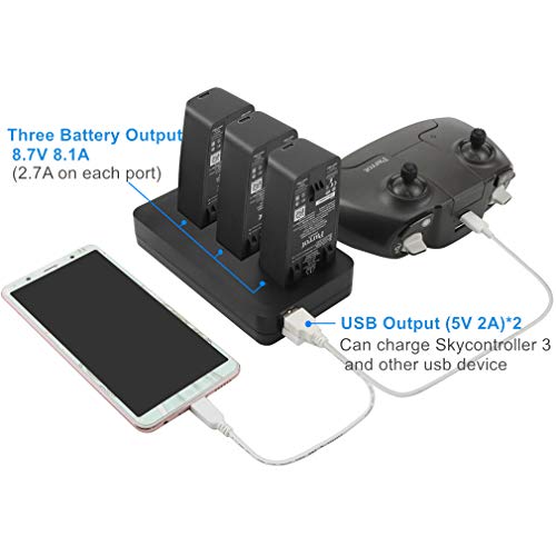 Hanatora Battery Charger (Indoor and in-car) for Parrot Anafi/ANAFI Base/ANAFI Extended/ANAFI FPV/ANAFI Thermal/ANAFI Work,Multi-Function Charging Accessories