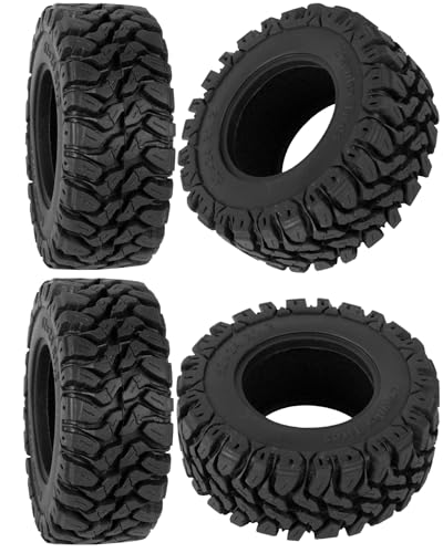 RC 1.2in Beadlock Tires 62 * 24mm for 1/18 Trx4m,1/24 SCX24 FCX24 RC Crawler Car,1.2in Tires Soft Sticky Rubber Tires,4PCS(Style B)