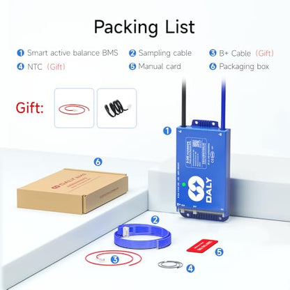 DALY Smart BMS 24V-60V 40A Built-in 1A Active Balancer | Bluetooth App Monitoring. 8S-17S LiFePO4 Li-ion LTO Support. Designed for E-Bikes, Golf Carts, RVs, Solar Systems - style: 40A 8-17S BT