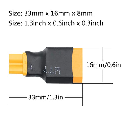 2Pair XT60 to XT30 Male Female Adaptor,XT30 to XT60 Wireless Connector Plug for RC FPV Drone Car Lipo NiMH Battery Charger ESC(4Pcs) - size: 2Pair XT60 to XT30 (4Pcs）