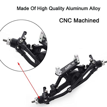 CNC Aluminum Alloy Complete Front Axle for 1/10 RC Crawler RC4WD Ge-Lande II TF2 D110 Yo-ta II Axles (Black) - color: Front Axle