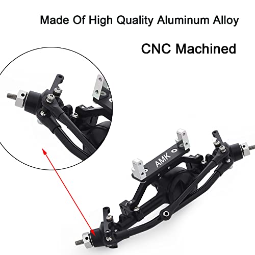 CNC Aluminum Alloy Complete Front Axle for 1/10 RC Crawler RC4WD Ge-Lande II TF2 D110 Yo-ta II Axles (Black) - color: Front Axle