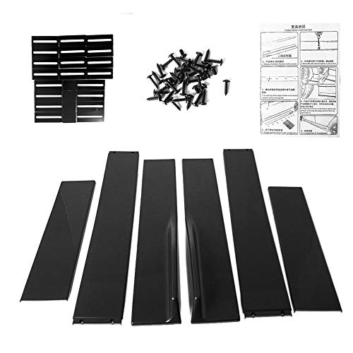 Universal Car Front Bumper Lip Spoiler Body Kits + 2M / 86.6" Side Skirt Extension Rocker Panel Body Kit + 48CM Auto Rear Bumper Lip Diffuser (Glossy Black) - color: Universal Glossy Black