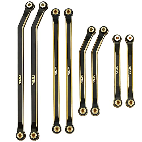 Aluminum Heightened Link Steering Link Set, Black | For 1/24 Axial SCX24 AXI00005, RC Crawler Car