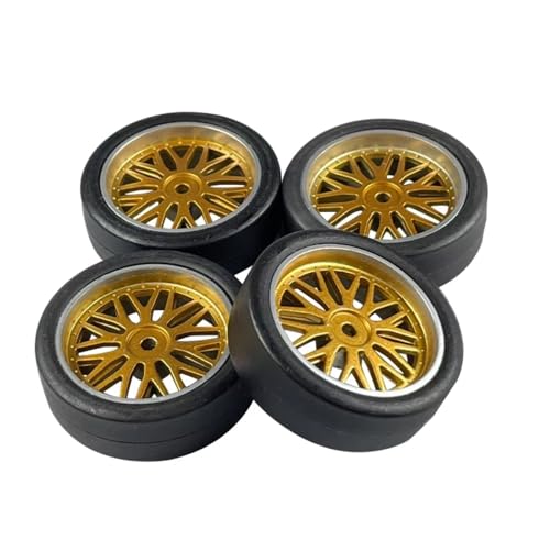 RC Crawlers Models For LDRC AE86 A86 LD1801 LD1802 LD1803 LD1804 A01 A02 1/18 RC Car Upgrade Parts 4pcs 33mm Hard Drift Tire Wheel Tyre(Yellow) - color: Yellow